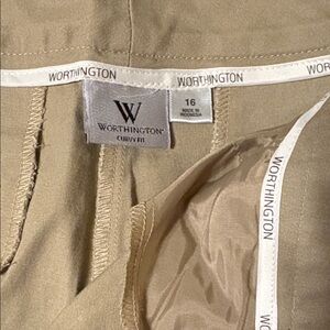 Worthington Beige Curve Fit Trousers